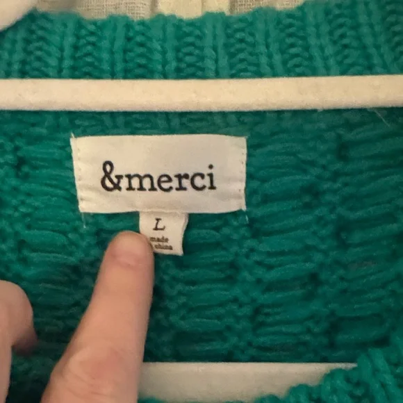 Emerald Cable Knit Sweater - Picture 2 of 5